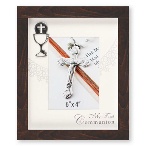 Picture of COMMUNION PHOTO FRAME BROWN 4X6